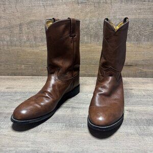 Justin Brown Leather Western Boots Men's Size 12